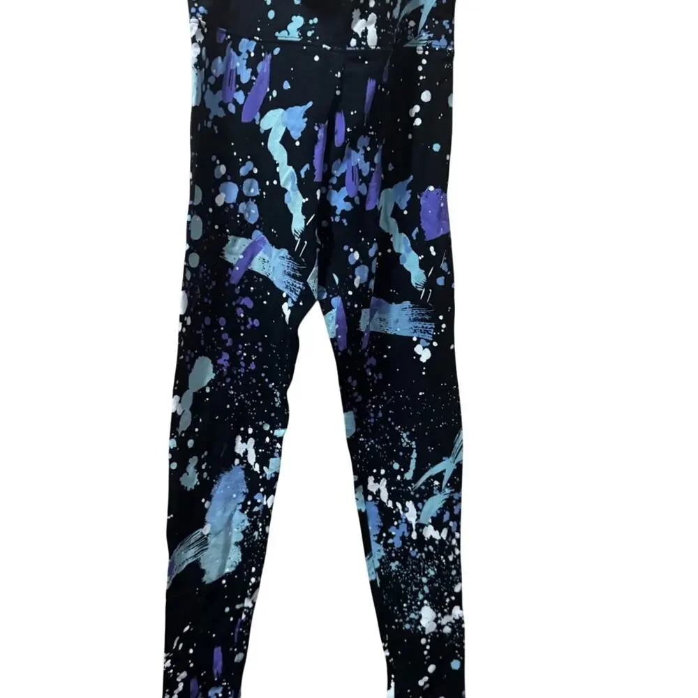 Justice Black and Purple Splatter Leggings ❤️